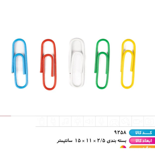 کلیپس کاغذ رنگی 100 عددی