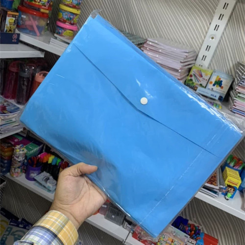 پوشه دکمه دار پارسی کار آبی A4