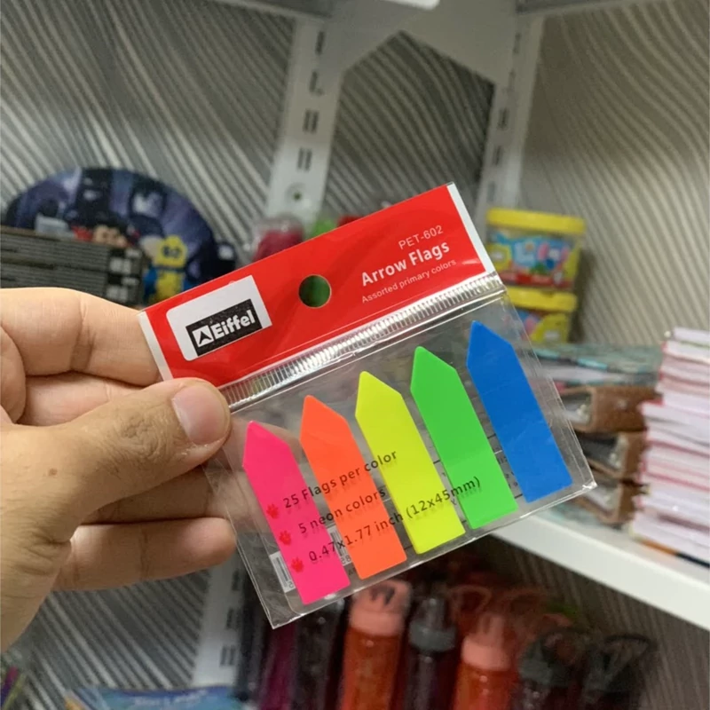 برچسب علامت گذاری PET-602 چسبدار Arrow Flags (125 عددی)