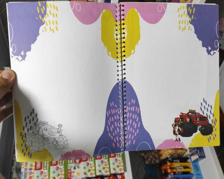 دفتر نقاشی سیمی حاشیه دار 40 برگ طرح کارتونی ایفل جلد مقوایی (6 طرح)
