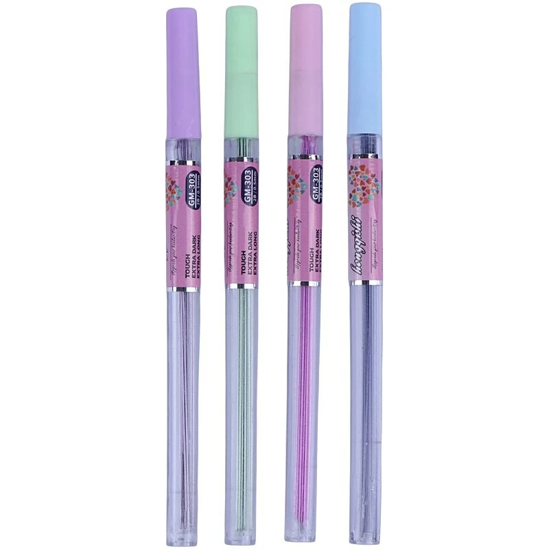 نوک مداد نوکی (مغز اتود) 0.5 درجه نرمی 2B مشکی بلند برند Hongqishi کد GM-303