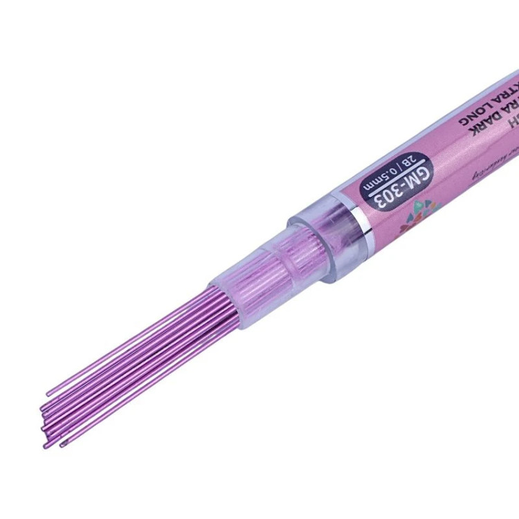 نوک مداد نوکی (مغز اتود) 0.5 درجه نرمی 2B مشکی بلند برند Hongqishi کد GM-303