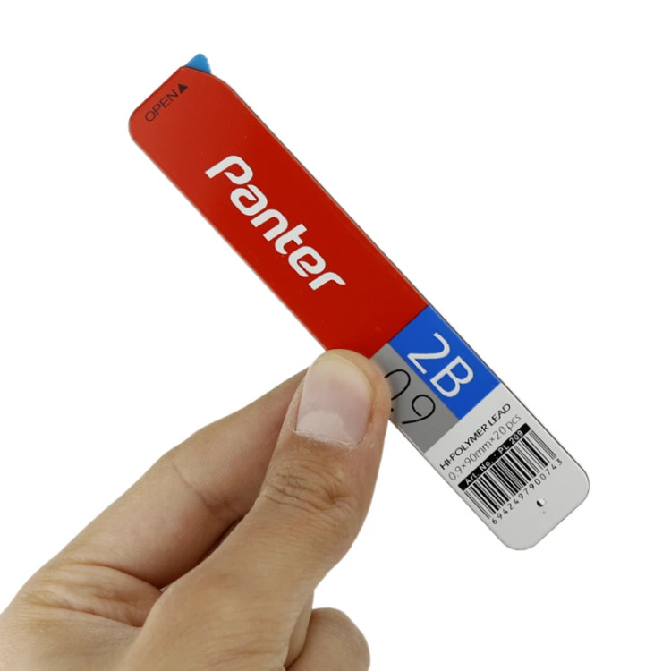 نوک مداد نوکی کیفیت ممتاز بلند (مغز اتود) 0.9 درجه نرمی 2B مشکی برند پنتر کد PL209