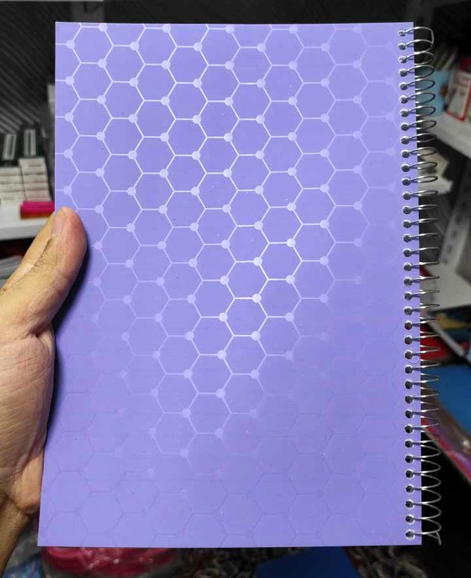 دفتر سیمی 100 برگ طلقی رنگی (طرح لانه زنبوری برجسته) _ اقتصادی